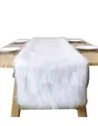Snowy White Faux Fur Table Runner Xmas Party Wedding Table Decor 11.8x47.2Inches