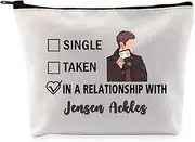 G2TUP Jensen A Inspired Gift Dating Jensen A Makeup Bag TV Show Fan Cosmetic Bag Supernatural Lover Merch, Jensen Ackles White Bag