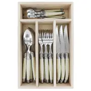 Laguiole By Andre Verdier Debutant Serrated Knife 24 Piece Cutlery Set - Ivory