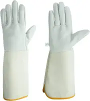 Luwint Leather Long Garden Gloves, Thorn Proof Rose Pruning Elbow Length Gardeni