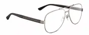 Gucci GG0528S Designer Reading Glasses Ruthenium Silver Black Crystal Pilot 63mm