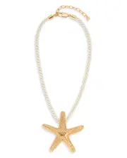 Ettika Starfish Cord Pendant Necklace in 18K Gold Plated, 15-18