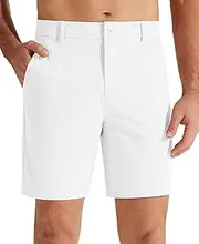 [Libin] Men's Golf Shorts 7" Work Dress Shorts Casual Flat Front Hybrid Shorts Lightweight Quick Dry