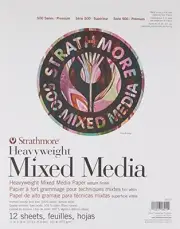 Strathmore (584-11 500 Series Heavyweight Mixed Media, 11"x14", White, 12 Sheets