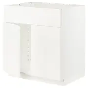 METOD base cabinet f sink w 2 doors/front, white/Veddinge white, 80x60x80 cm