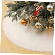 Christmas Tree Skirt, 36 inches Long Plush Tree Skirt for White Long Plush