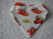 Wiggles White Bandana Dribble Bibs Cotton Front Towelling Back Handmade