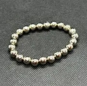 ALETAI METEORITE BRACELET RHODIUM PLATED HIGH QUALITY BEADS 8 mm