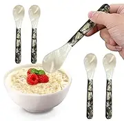 Arrovarp Mother of Pearl Caviar Spoons - Pearl Spoon Shell Mother of Pearl Spoon - Glossy and Elegant Caviar Spoons Caviar Server for Serving Delicacies