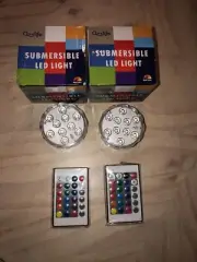Qoolife Submersible LED Lights Remote Control Battery Powered, RGB Multi Color