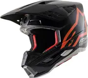 Alpinestars S-M5 Compass, motocross helmet , color: Matt Black/Neon-Orange , size: XS