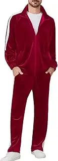 [Ragelion] Mens Tracksuit 2 Piece Velour Sweatsuit for Men Casual Full Zip Jogging Suit Jacket Pants Set