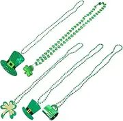 ERINGOGO 5pcs Pendant Patricks Day Necklace St Patricks Day Necklace Shamrock Neck Chain Green Choker Ireland Parade Decor Ireland Festival Neckalce Party Favor Plastic Green