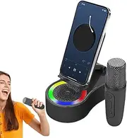 Phone Stand with Speaker - Wireless Charging Station | LED Lights, Cool Tech Gadgets for Car Desk Party Camping Travel