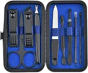 9pcs/set Nail Clippers Manicure Pedicure Set Portable Travel Stainless Steel Nail Cutter Tool Kit Fingernail Suit,Blue