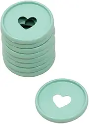 Craftelier - Metallic M Disc Rings with Heart Cut Out for Scrapbooking Binding and Other Crafts for Planners, Agendas, Notebooks or Albums | Pack of 9 pcs of 35 mm - Colour Turquoise