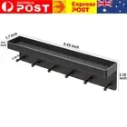 1/2x Key Rack with Tray Black Metal Key Holder Shelf with 6 Hooks for Entryway