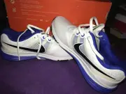 Nike Lunarlon Flywire White & Blue Golf Shoes Size 8W