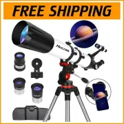 90mm High Powered Refractor Telescope for Astronomy Beginners with Accessories