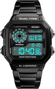 [FANMIS] Men's Luxury Digital Quartz Waterproof Wrist Watches Dual Time Countdown Alarm Stopwatch Backlight Multi-Function Watch