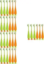 Healeved 5sets Soft Kids Toothbrush Manual Toothbrush for Children Carrot Shape 6pcs*5