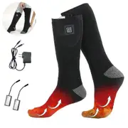Piao 1 Pair Heated Socks With Rechargeable Electric Battery For Men Women Thermal Foot Warmer gray/red/green black
