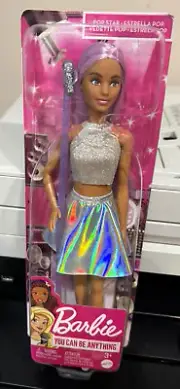 Barbie You Can Be Anything Pop Star Doll with Microphone Light Purple Hair NEW!