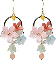 [Generic] Simple Hook Dangle Earrings for Women with Stones, Large Type,Dainty Accessories Hypoallergenic, Trendy Jewelry, Handmade Pretty Drop Earrings Bohemian Style