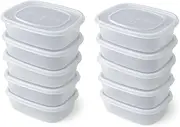 [Checkmart] [10 Packs Snap-On Airtight containers with Lids 1300ml (1.3 Litre) Food Storage Containers, Meal Prep containers with lids- Leak Proof Microwave Freezer Dishwasher Safe Reusable