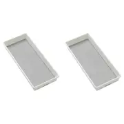 2x Madesmart Large Bin Non-slip Feet Home/Kitchen Organiser 39x17cm White RECT