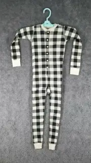 Little Blue House Kids Sz 4 Plaid Kids Union Suit Ivory NWT Pajamas Contrast PJs