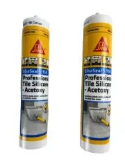 2 x SikaSeal 150 Professional Tile Silicone Acetoxy CANVAS #69 300ml Tracked