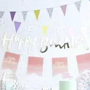 Ginger Ray Gold Designer Happy Birthday Banner Decoration, 1.5, Pick & Mix
