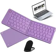 Foldable Keyboard and Mouse - Portable Folding Keyboard, Portable Folding Touch Keyboard, Mini Wireless Rechargeable Keyboard, Foldable Wireless Keyboard with Touchpad for and