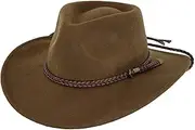 [Outback Trading] Men's 1392 Broken Hill UPF 50 Water-Resistant Crushable Australian Wool Western Cowboy Hat