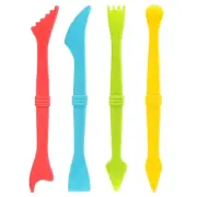4pcs Plastic Clay Tools Double-Headed Modeling Sculpting Pottery Tool