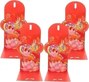 ERINGOGO 4Pcs Dragon Year Red Envelopes Year Money Bags Festive Red Packets for Creative Present Pouches for Holidays Celebrations