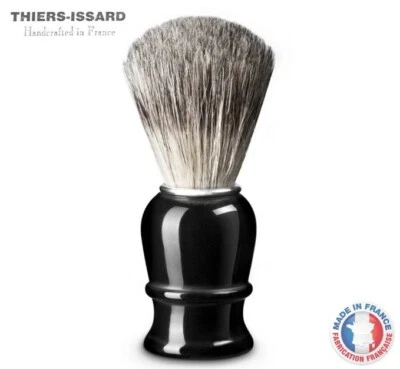 Thiers Issard Boar Badger Combination Shaving Brush Black Handle Made in France