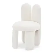 Flore Boucle Bunny Backrest Kids Chair - Cream White