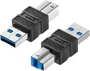 USB Printer Adapter | USB to B 3.0 Data Extension Adapter - Plug and Play Connector for Scanner Hub Laptop Tablet Hard Drive Host Docking Station