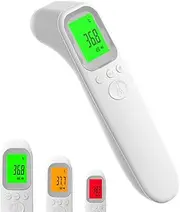 IGGDOQI Touchless Baby Thermometer, Infrared Forehead and Ear Thermometer, Medical Temporal Thermometers for Adults, Kids, Babies, LCD Screen, Memory Stroage and Fever Alarm (Not Include Any Battery)