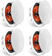 VEVOR 4 PCs 8 Inch in Ceiling Speakers, 100-Watts, Flush Mount Ceiling & in-Wall Speakers System with 8ΩImpedance 89dB Sensitivity, for Home Kitchen Living Room Bedroom or Covered Outdoor Porches