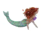 Brunette Mermaid Glass Beads Beaded Wire Beadworx Extol Haiti Hanging