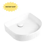 Otti French Archie Fluted Basin Gloss White 415x365x100mm