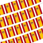 Spanish Flag 33 Feet Spain Flag with 38 Flags Square Spanish Decorations UV Fade Resistant Bunting Flags Double Stitched Tent Flag for Sport Events Party Parade