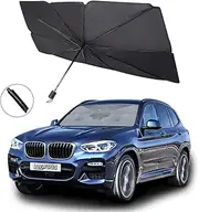 Car Windshield Sun Shade,25"x49" Foldable Umbrella Sunshades for Car Front Windshield UV Rays Sun Heat Reflector Universal for Most Cars, SUV, Pickup, Vehicles, Keep Car Cool, Auto Interior Protection