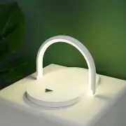 3 In 1 Foldable Wireless Charger with Night Light LED Lamp Bluetooth Speaker 15W High Power Fast Charging White