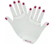 White Short Fingerless Fishnet Gloves