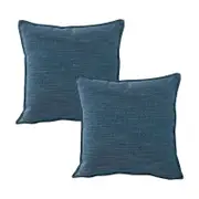 2PK Jason Commercial Square Linen Look Bed Cushion 44x44cm - Marine