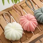 Bath Ball Deep Clean Superior Texture Pumpkin Shape Bath Mesh Ball Easy Storage